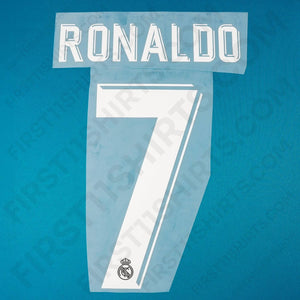 2017/18 Real Madrid Away/Third Name Set Ronaldo 7 (Repro)