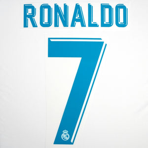 2017/18 Real Madrid Home Name Set Pokal Version Ronaldo #7 (Repro)