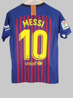 2018/19 Barcelona Messi #10 Home Shirt (XL Kids)