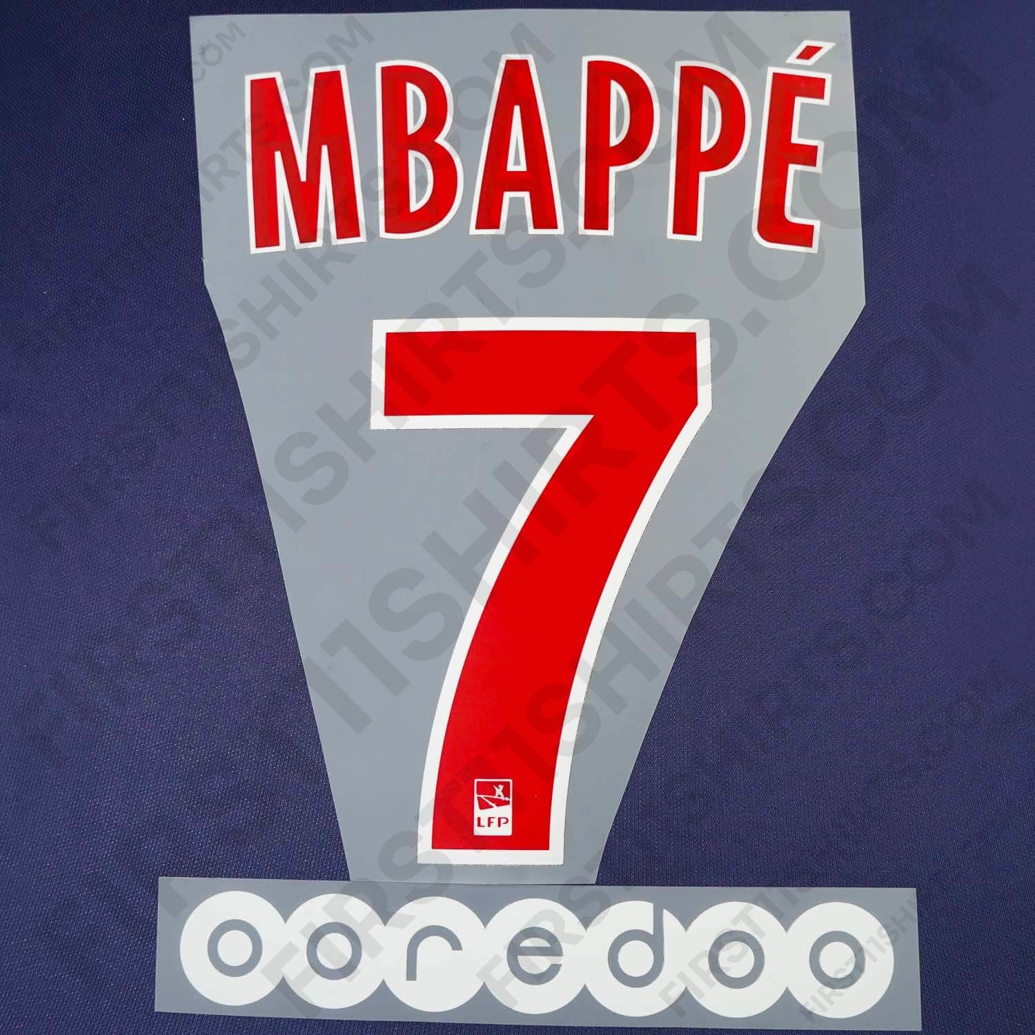 2018/19 PSG Home Name Set Mbappe 7 (Repro)