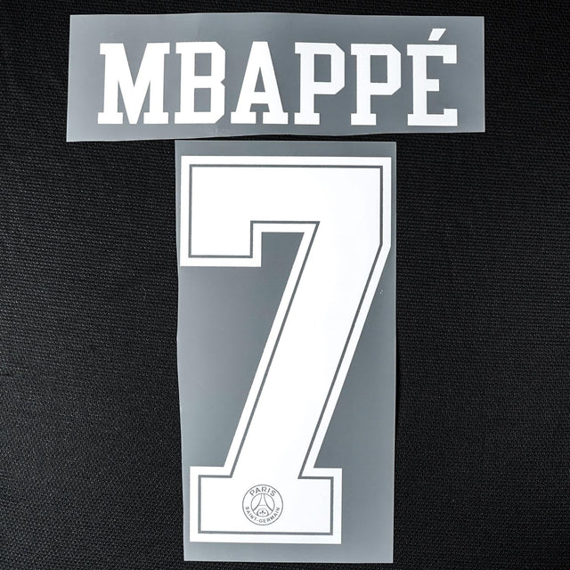 2018/19 PSG Third (Black kit) Name Set Mbappe 7 (Repro)