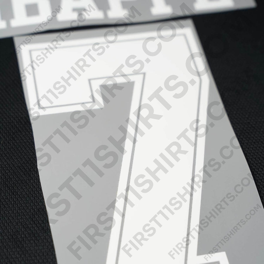 2018/19 PSG Third (Black kit) Name Set Mbappe 7 (Repro)
