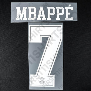 2018/19 PSG Third (Black kit) Name Set Mbappe 7 (Repro)