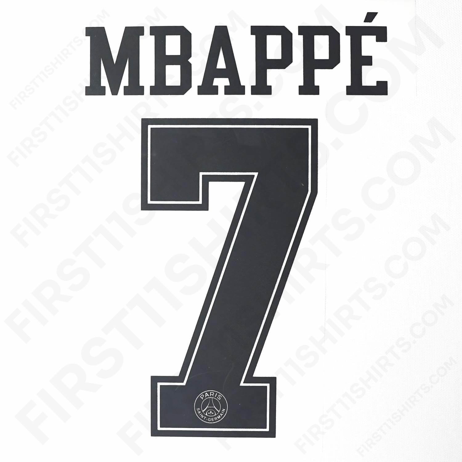 2018/19 PSG Third (White kit) Name Set Mbappe 7 (Repro)
