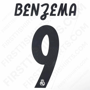 2018/19 Real Madrid Home Name Set Benzema 9 (Repro)
