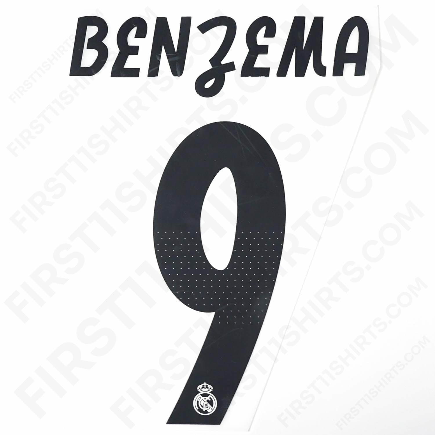 2018/19 Real Madrid Home Name Set Benzema 9 (Repro)