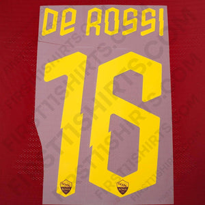 2019/20 AS Roma Home Name Set De Rossi 16 (Repro)