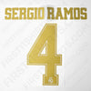 2019/20 Real Madrid Home Name Set Sergio Ramos #4 (Repro)
