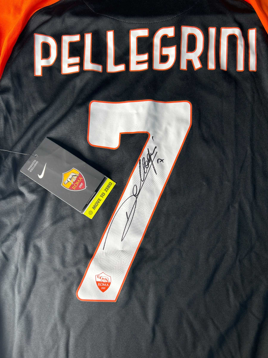2020/21 AS Roma Pellegrini #7 Signed Third Shirt (L)