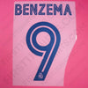 2020/21 Real Madrid Home/Away Set Nome Benzema #9 (Repro)