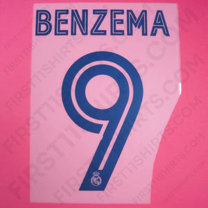 2020/21 Real Madrid Home/Away Name Set Benzema 9 (Repro)