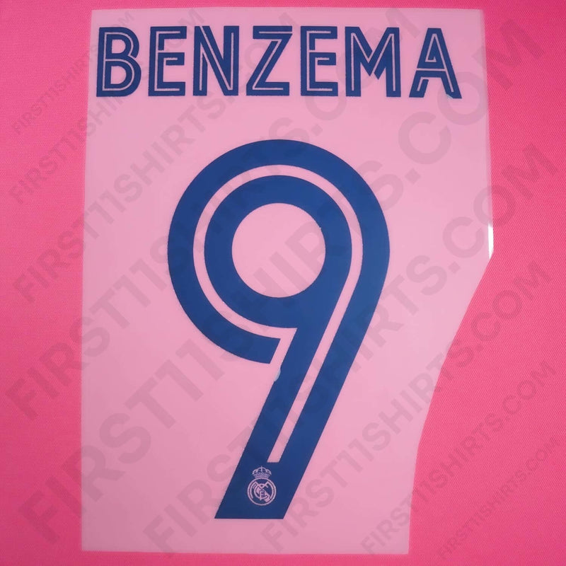 2020/21 Real Madrid Home/Away Name Set Benzema 9 (Repro)
