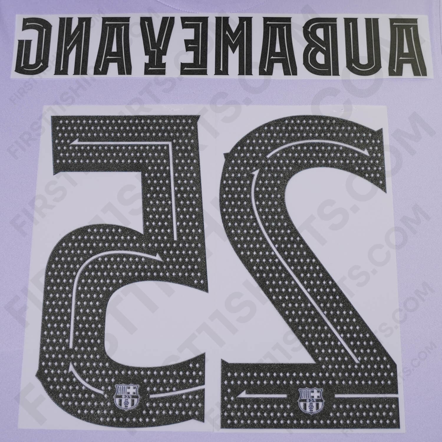 2021/22 FC Barcelona Aubameyang #25 Away Cup version Name Set