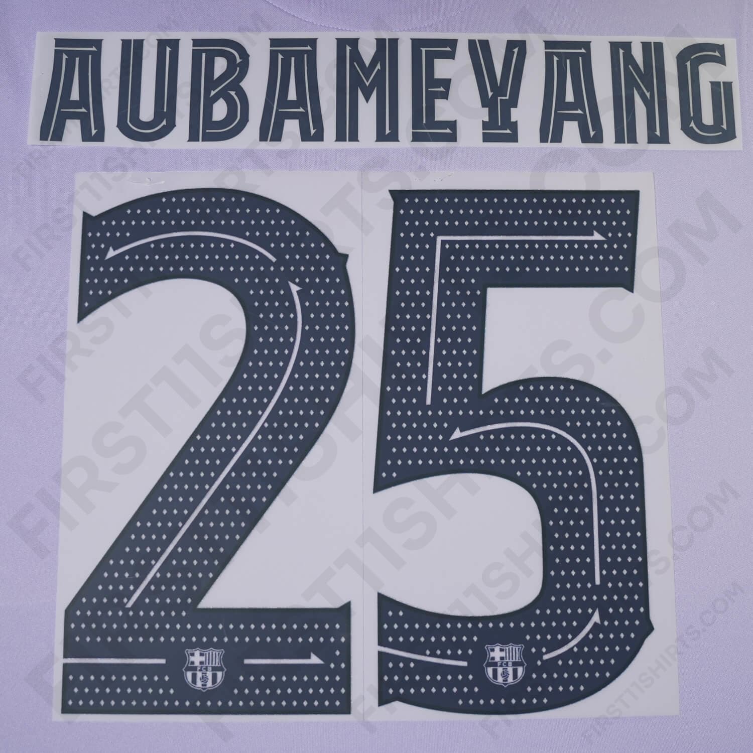2021/22 FC Barcelona Away Name Set Aubameyang 25 Cup version (Repro)