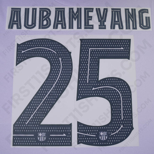 2021/22 FC Barcelona Aubameyang #25 Away Cup version Name Set
