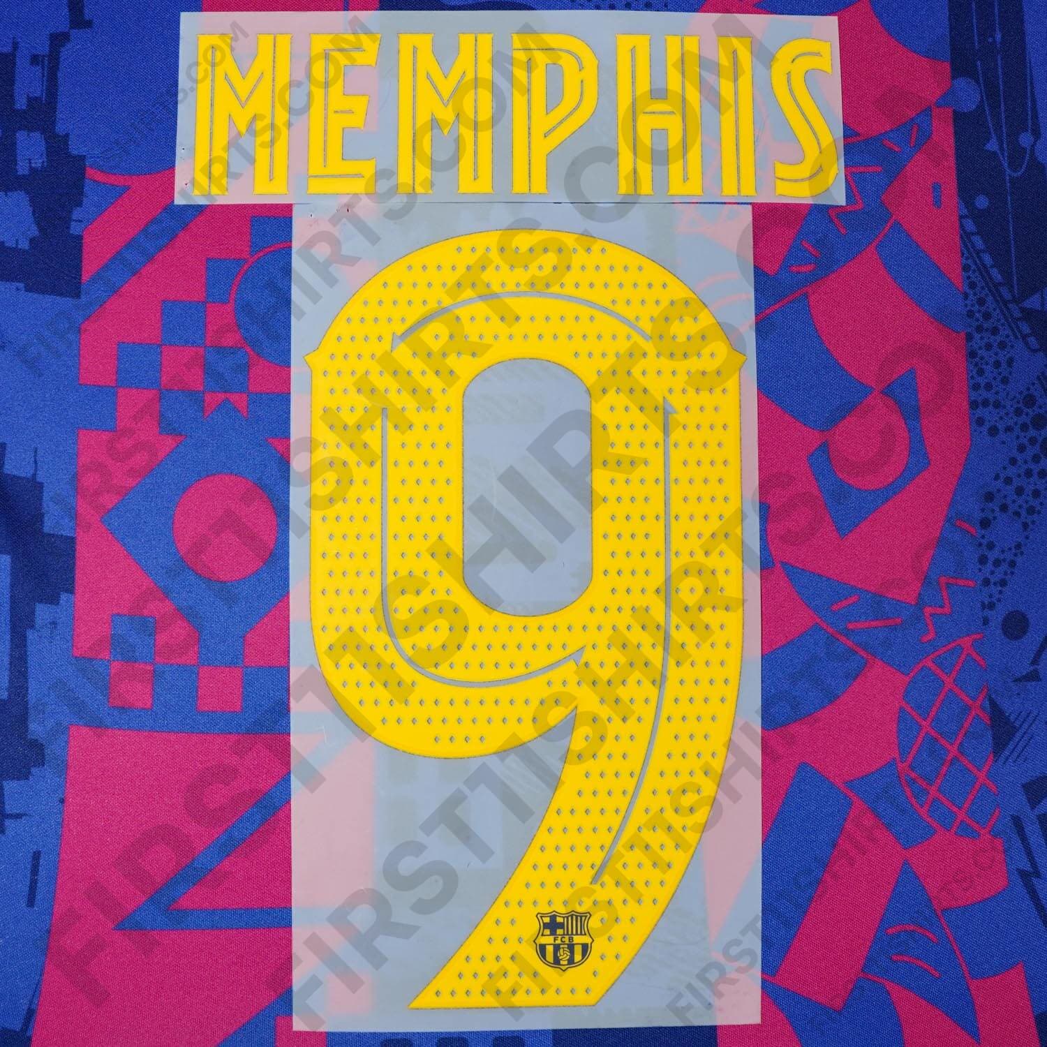 2021/22 FC Barcelona Third Name Set Memphis 9 (Repro)