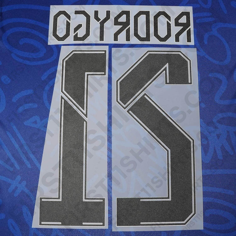 2021/22 Real Madrid Away/Third Name Set Rodrygo 21 Cup Version (Repro)