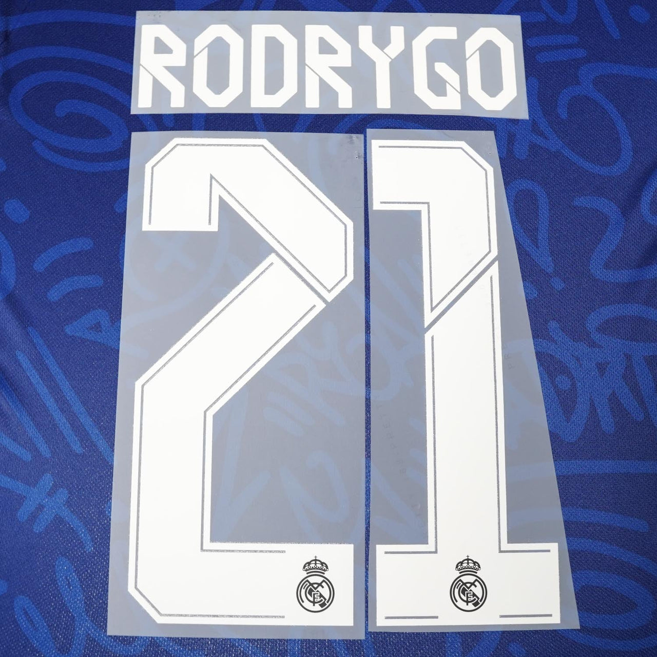 2021/22 Real Madrid Away/Third Name Set Rodrygo 21 (Repro)