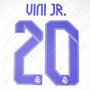 2021/22 Real Madrid Home Name Set Vini Jr #20 Cup Version (Repro)