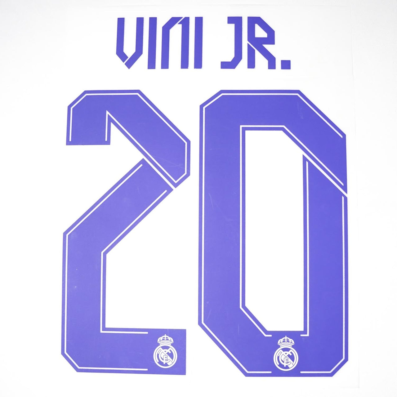 2021/22 Real Madrid Home Name Set Vini Jr 20 Cup Version (Repro)