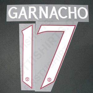 2023/24 Man United Away Name Set Garnacho 17 Cup Version (Repro)