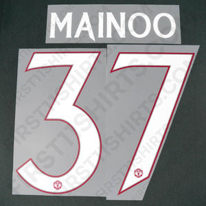 2023/24 Man United Away Name Set Mainoo 37 Cup Version (Repro)