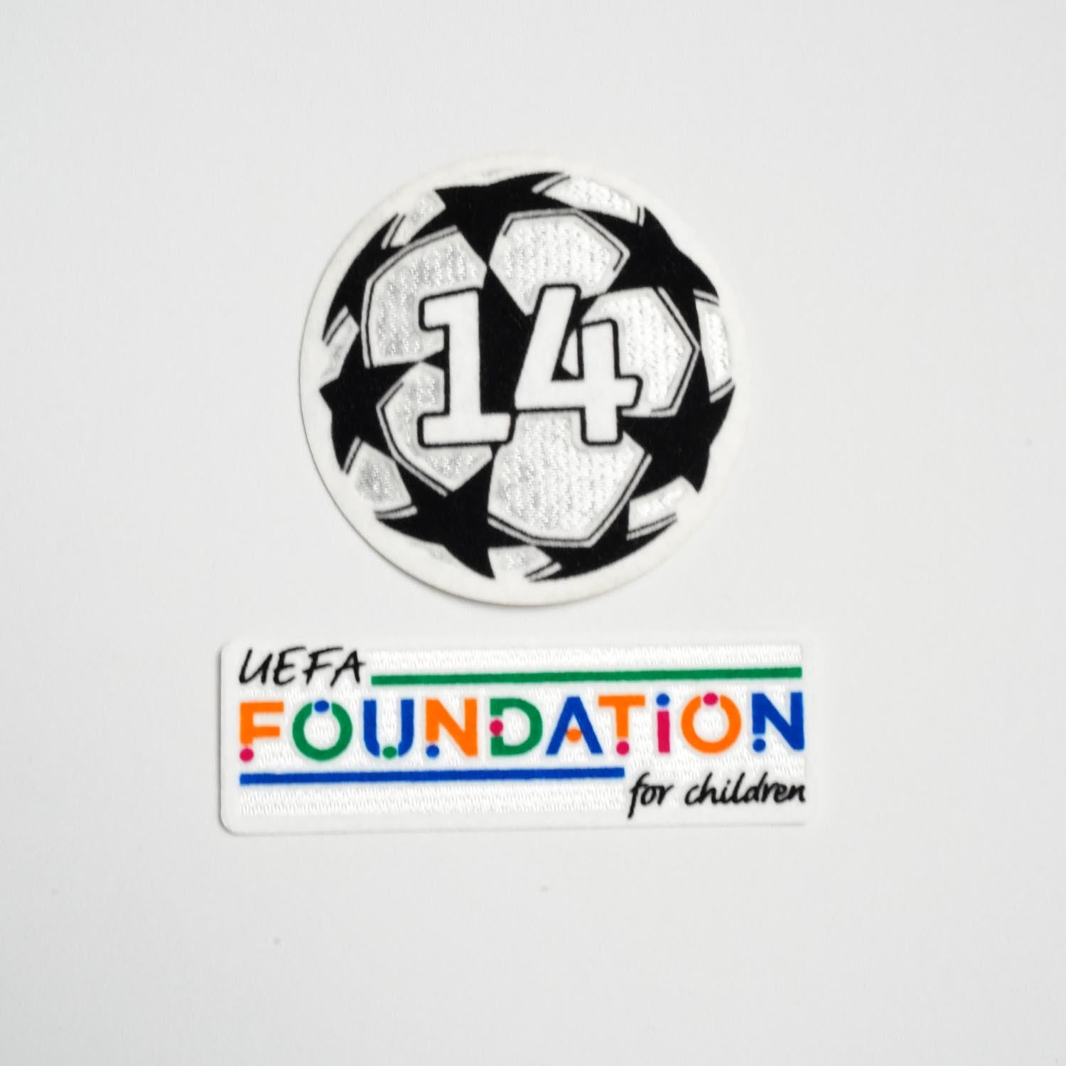 2023/24 Real Madrid 14 Times UCL + UEFA Foundation Patches (Repro)