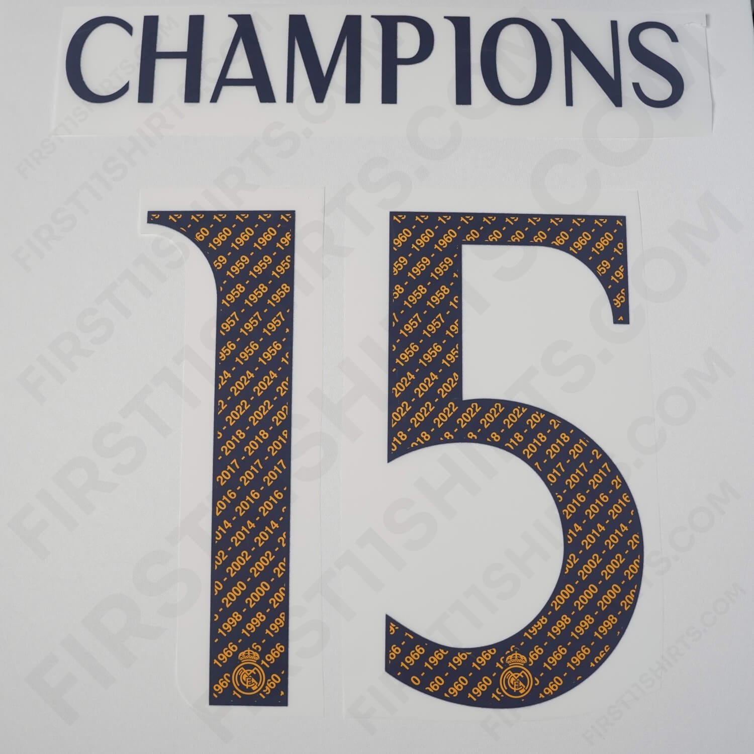 2023/24 Real Madrid Home Name Set Champions 15 (Repro)