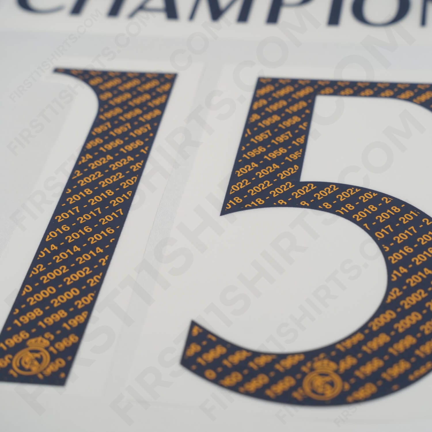 2023/24 Real Madrid Home Name Set Champions 15 (Repro)