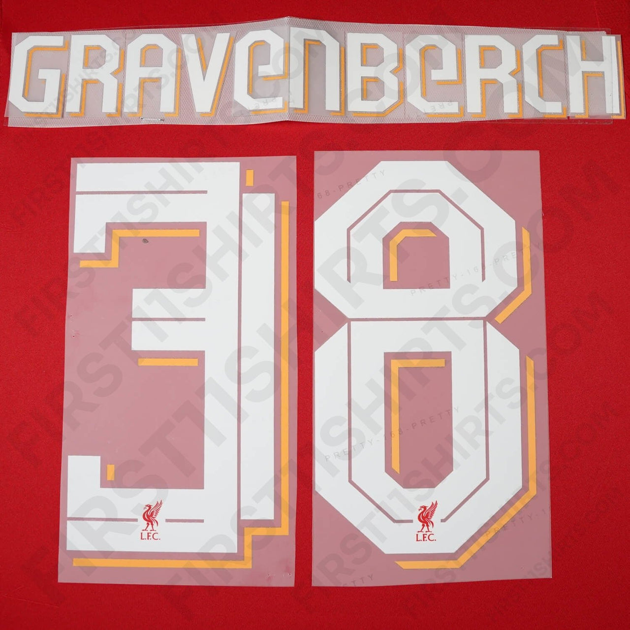 2025/26 Liverpool Home Name Set Gravenberch 38 Cup Version (Repro)