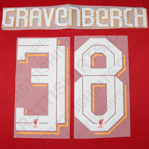2025/26 Liverpool Home Name Set Gravenberch 38 Cup Version (Repro)