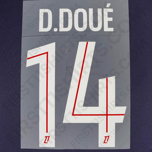 2025/26 PSG Home Name Set D.Doue 14 (Repro)