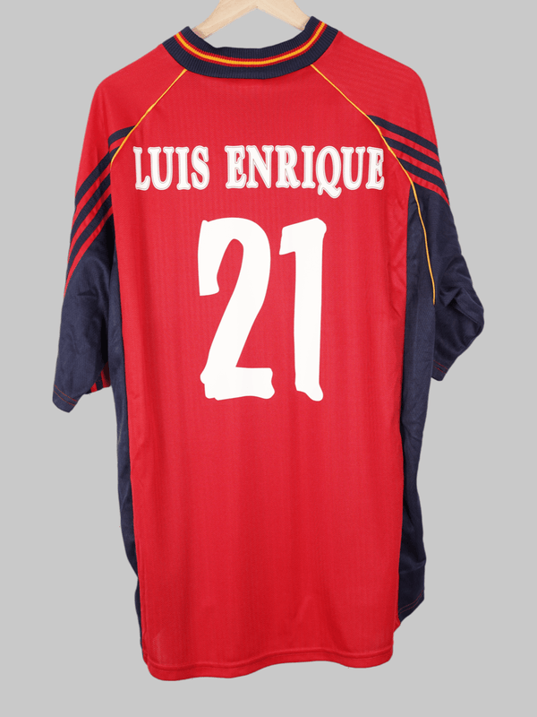 1998/99 Spanien Luis Enrique #21 Heimtrikot (XL) Adidas