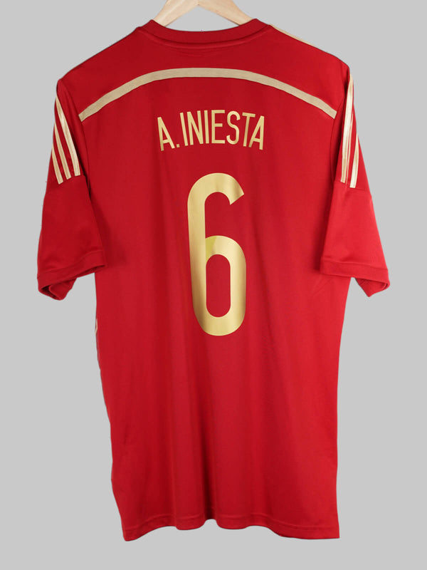2014/15 Spanje A.Iniesta #6 Thuisshirt (L) Adidas