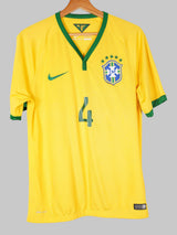 2014/15 Brazil David Luiz #4 Home Shirt (M)