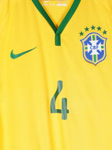 2014/15 Brazil David Luiz #4 Home Shirt (M)