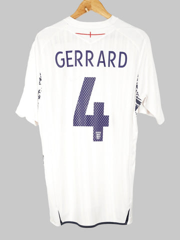 2007/9 England Gerrard #4 Home Shirt (L)