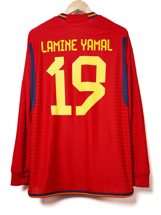 Spanje Thuisshirt L/S 2022/23 Spelersnummer Lamine Yamal #19 (M)