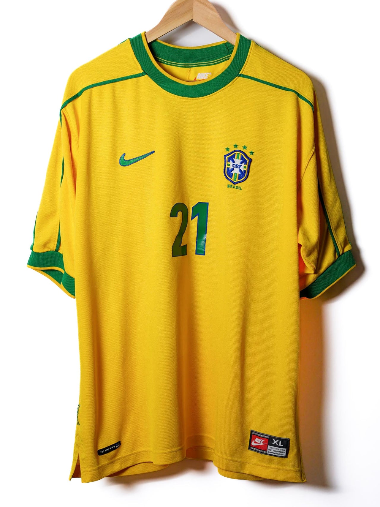 Brazil 1998/99 Home Shirt Ronaldinho #21 (XL)