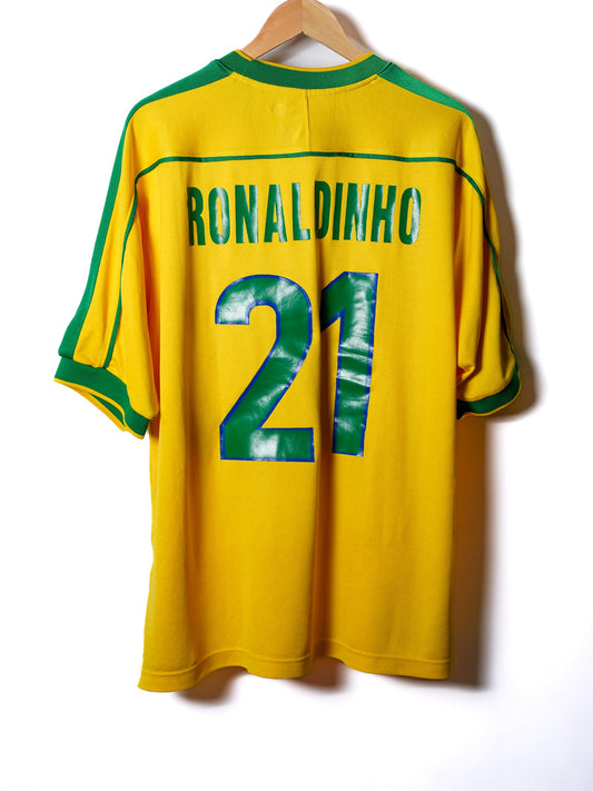 Brazil 1998/99 Home Shirt Ronaldinho #21 (XL)