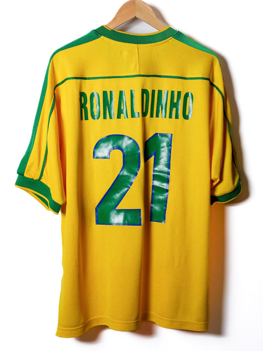 Brazil 1998/99 Home Shirt Ronaldinho #21 (XL)