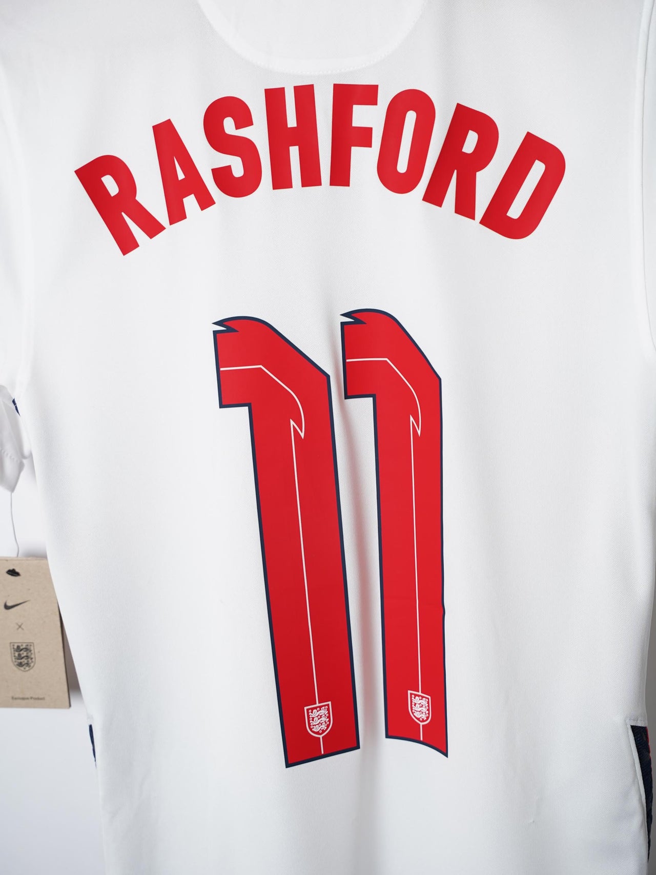 England Home Shirt 2020/21 Rashford #11 BNWT (XS)