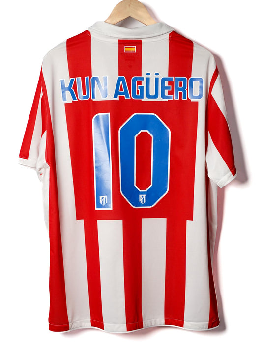 Atletico Madrid Home Shirt 2010/11 Aguero #10 (XL)