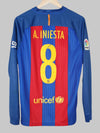 2016/17 Barcelona Iniesta #8 Maillot Domicile Manches Longues (M) Nike