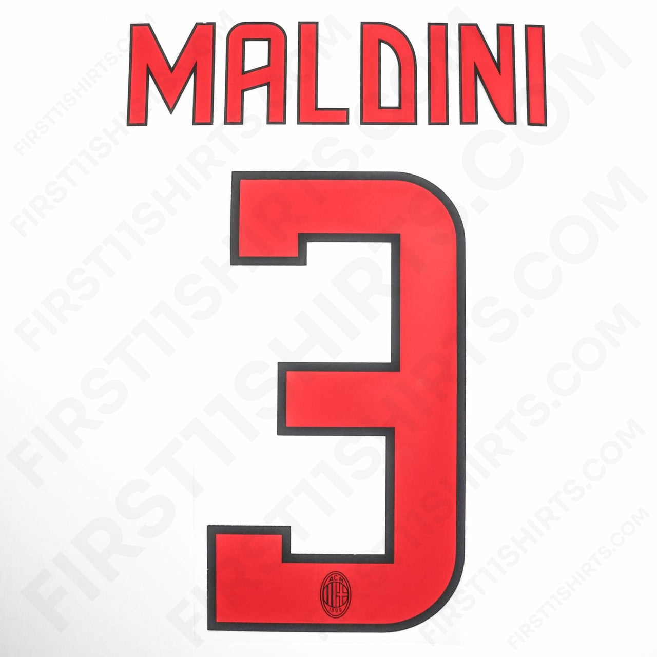 2008/9 AC Milan Away Name Set Maldini #3 (Repro)
