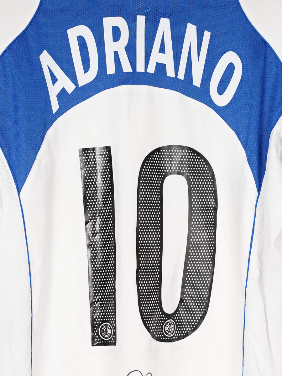 2004/05 Inter Milan Adriano #10 Away Shirt L/S Signed (L)