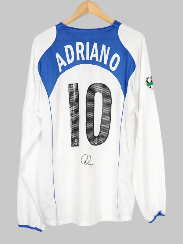 2004/05 Inter Milan Adriano #10 Away Shirt L/S Signed (L)
