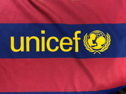 FC Barcelona Home Shirt 2015/16 Neymar Jr #11 - size L Unicef logo