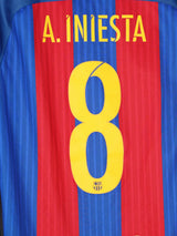 2016/17 Barcelona Iniesta #8 Home Shirt L/S (M)