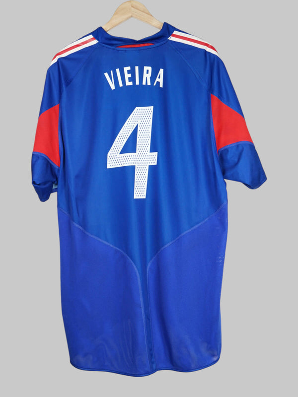 2004/05 France Vieira #4 Home Shirt (XXL) Adidas